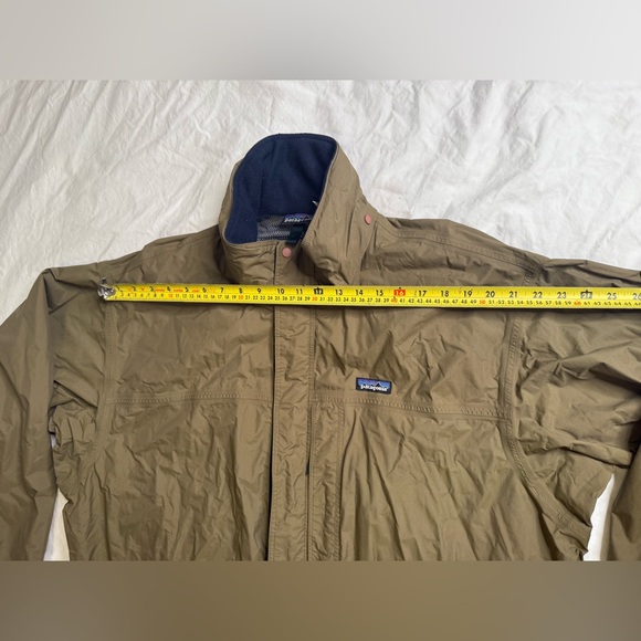 Patagonia Men’s XL Nylon Shell Jacket Olive Green Waterproof Hooded Windbreaker - Picture 11 of 14